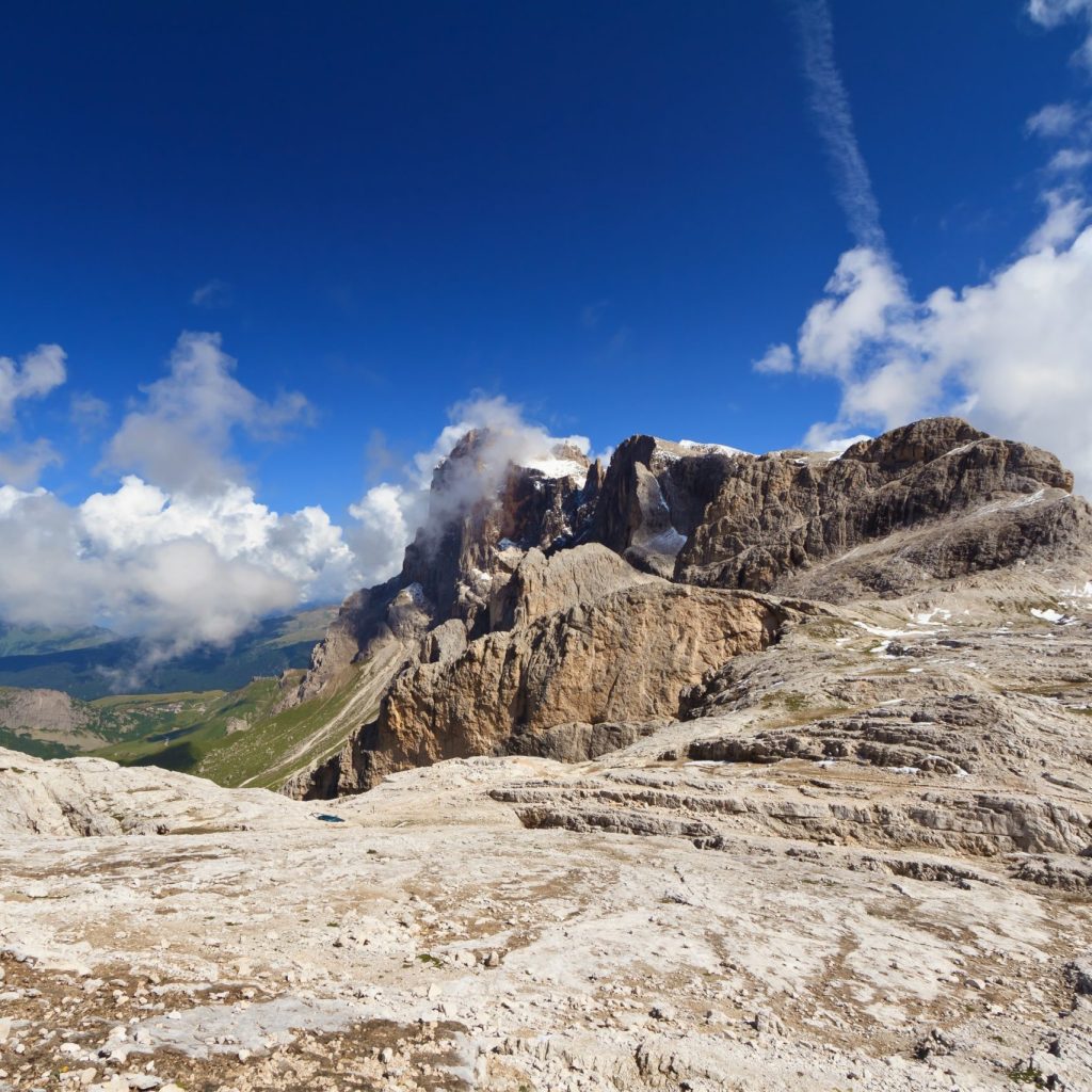 summer view of Cimon della Pala peak, Pale di San Martino group, Trentino, Italy